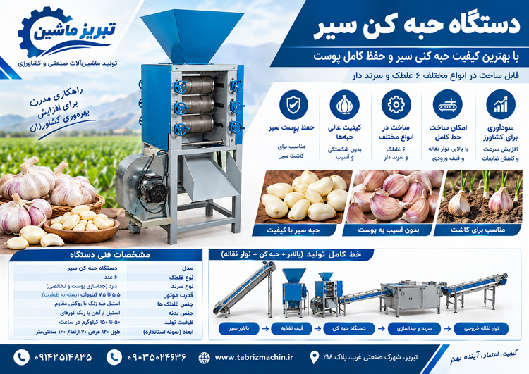 دستگاه حبه کن سیر